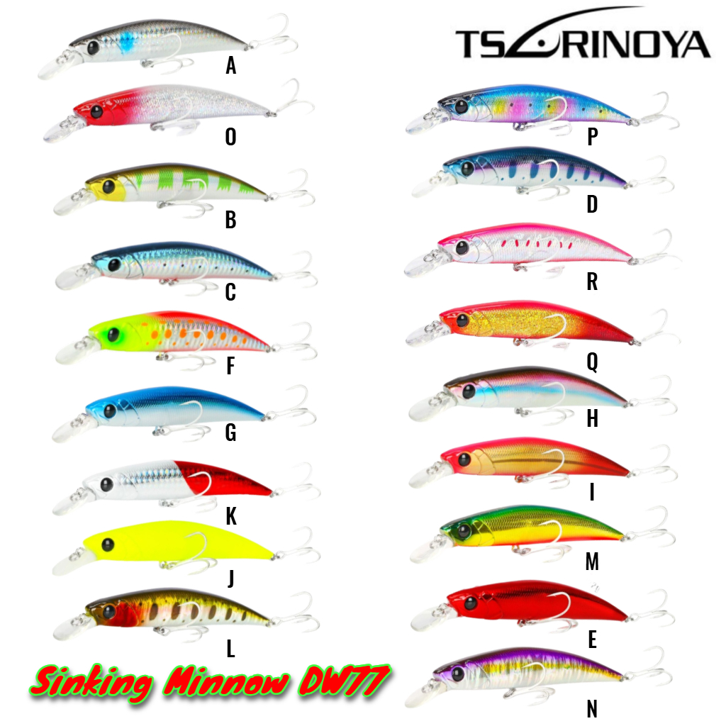 DW77COLORS Tsurinoya Sinking Minnow DW77 - Image 1